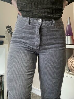 H&M Gray Straight Leg Corduroy Pants